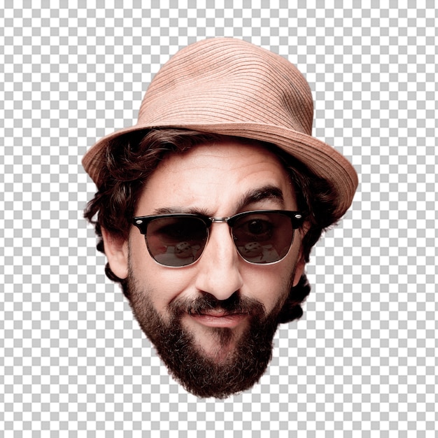 Premium PSD | Young crazy bearded man cutout head expression isolated ...