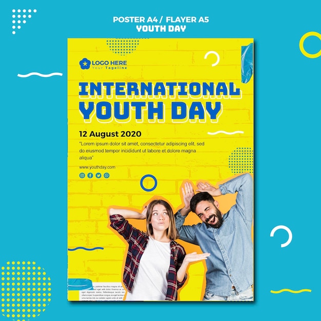 Free PSD | Youth day event poster template