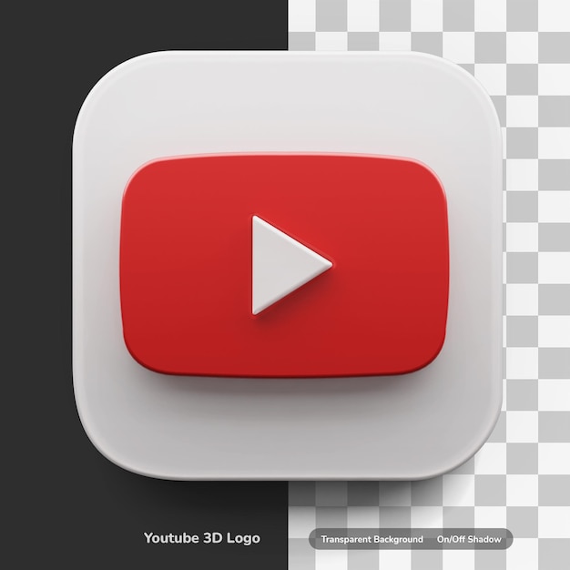 Premium Psd Youtube Apps Logo In Big Style 3d Design Asset Isolated