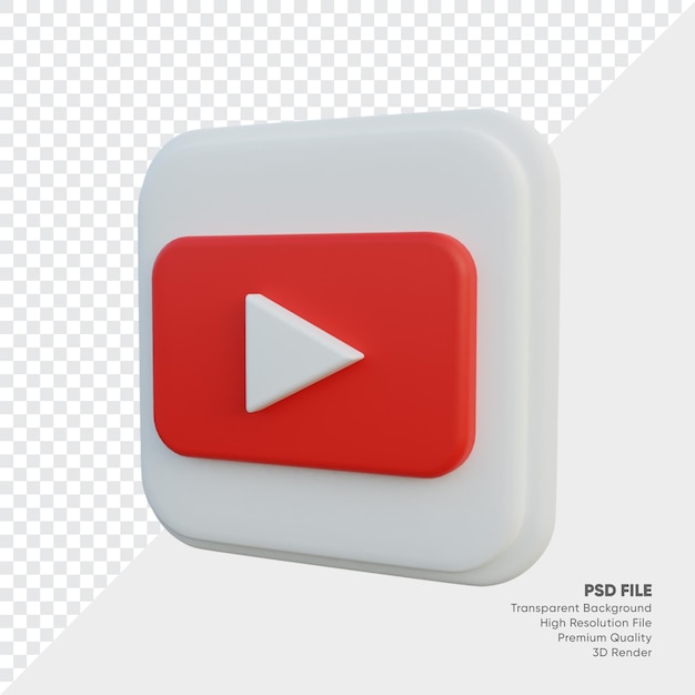 Premium Psd Youtube Isometric 3d Style Logo Concept Icon In Round Corner Square Isolated