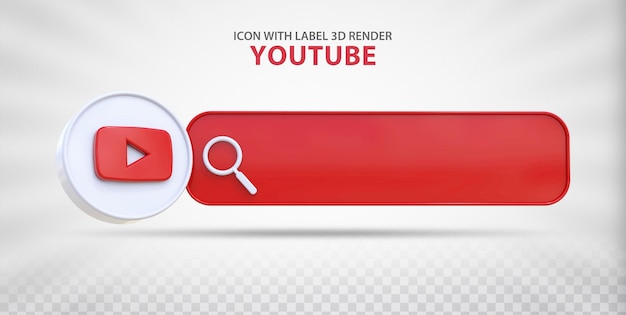 Premium PSD | Youtube label search with 3d style