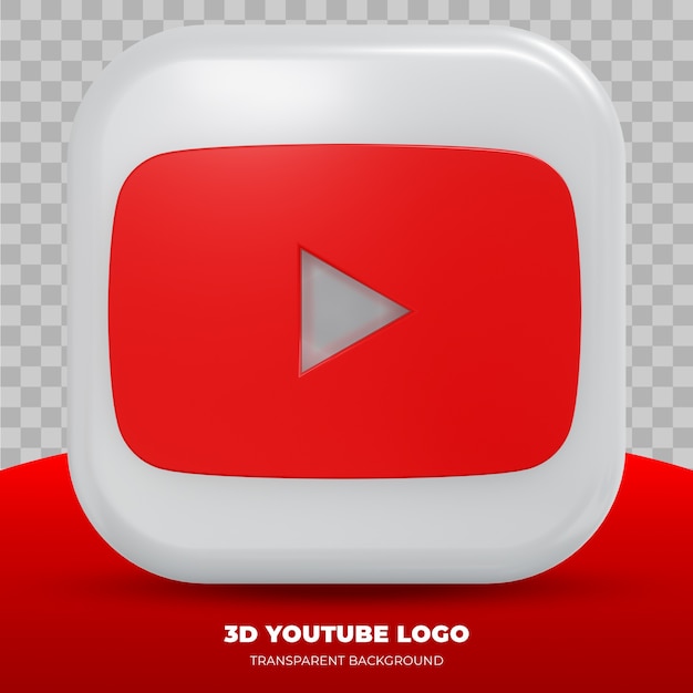 Premium PSD | Youtube logo isolated in 3d rendering
