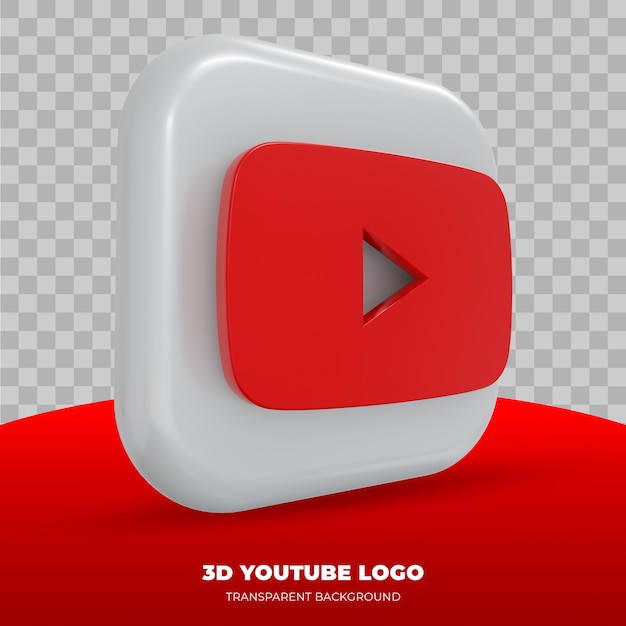 3dレンダリングで分離されたyoutubeロゴ プレミアムpsdファイル 3dレンダリングで分離されたyoutubeロゴ プレミアムpsdファイル