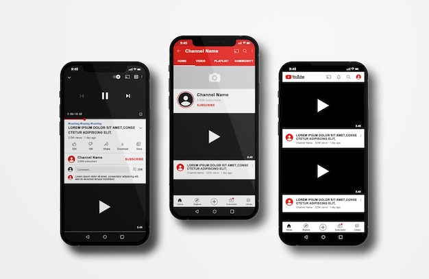 Download Free Psd Youtube On Mobile Phone Mockup