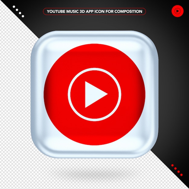 Premium Psd Youtube Music 3d App For Composition