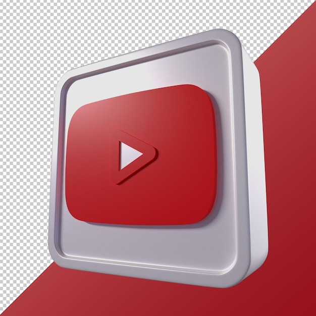 Premium Psd Youtube Transparent 3d Square Shaped Social Media Logo