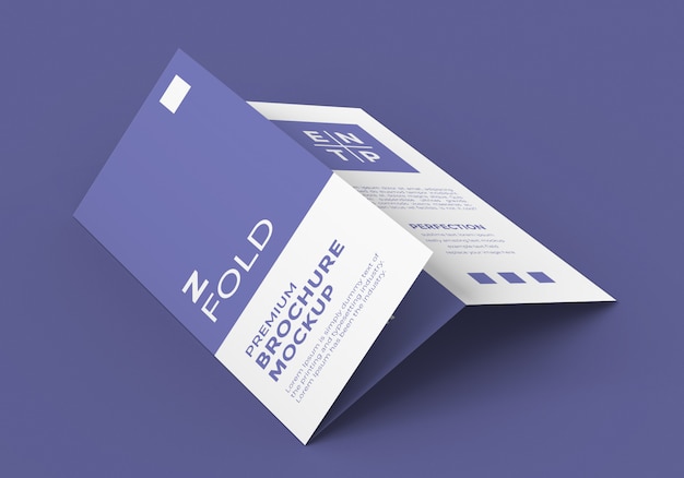 Download Z fold brochure mockup | Premium PSD File PSD Mockup Templates
