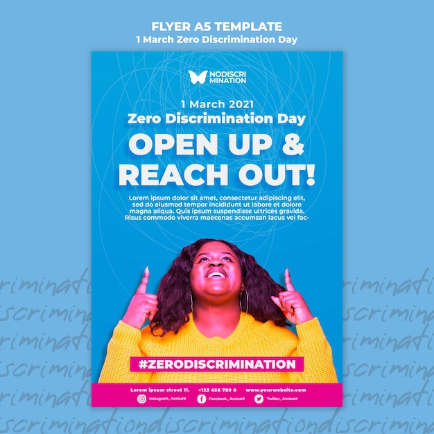 Free PSD | Zero discrimination day flyer template