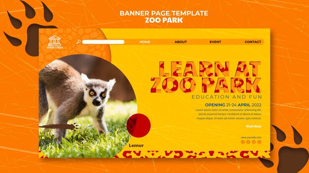 Free PSD | Zoo park banner page template