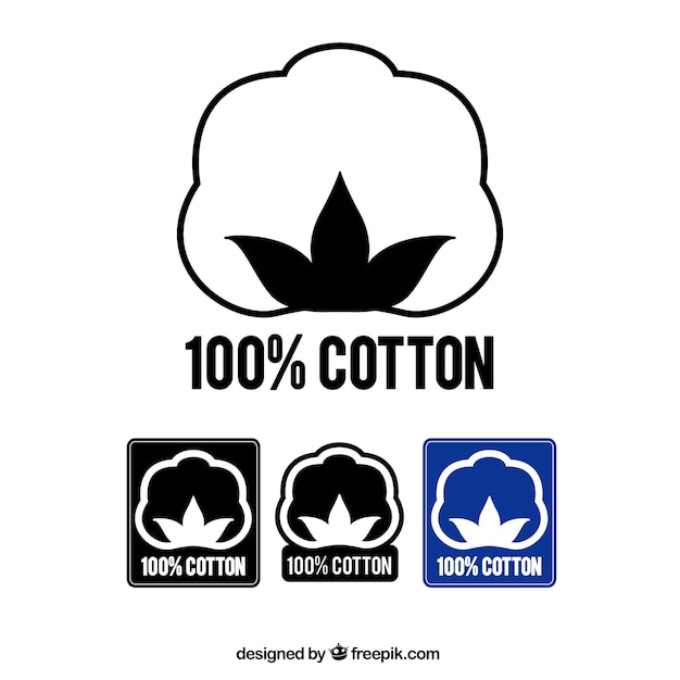 100 Cotton Labels Free Vector