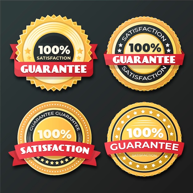 Free Vector | 100% guarantee badge set