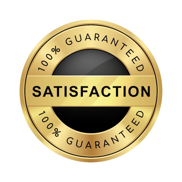 Premium Vector | 100% satisfaction guaranteed badge black and gold