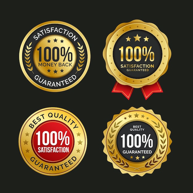 Free Vector | 100% satisfaction guaranteed badge collection