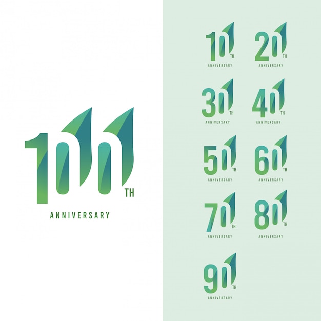 100 th anniversary set logo vector template design illustration Premium Vector