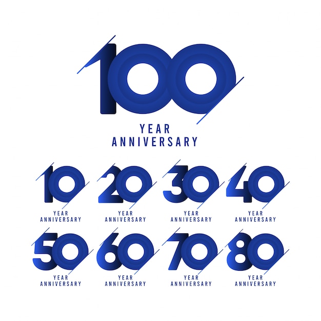 プレミアムベクター 100年周年記念お祝いテンプレートイラスト