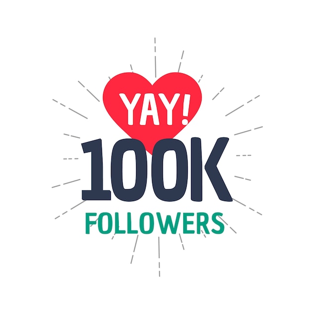 100k followers design Vector | Free Download