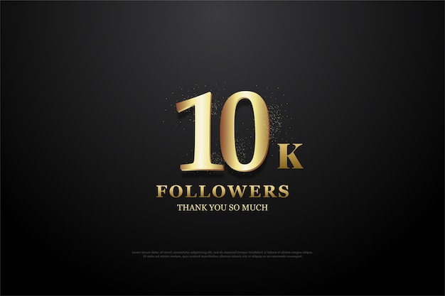 Premium Vector | 10k followers or subscribers with elegant soft gold ...