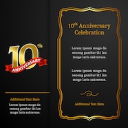 Premium Vector 10th Anniversary Invitation Card Template