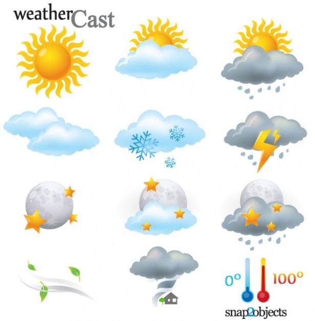 12 Vector Weather Cast Elements