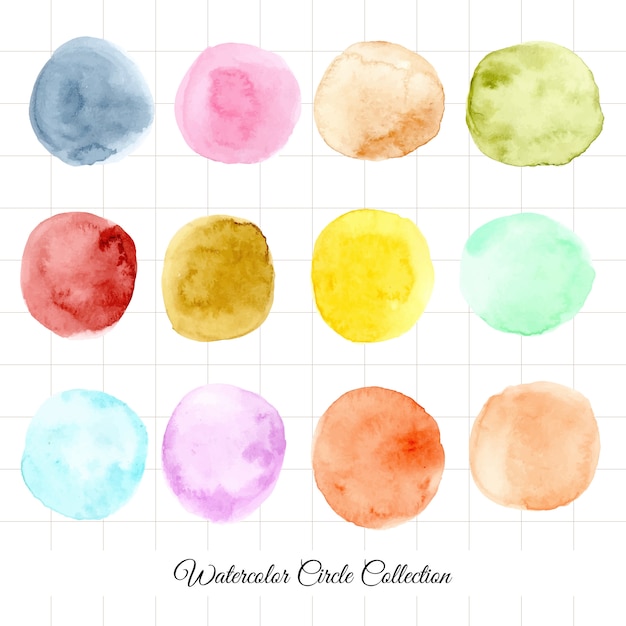 Download 12 watercolor circle collection Vector | Premium Download