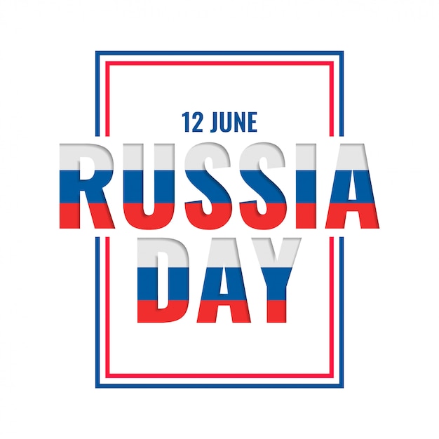 Free Vector 12th June Happy Russia Day Celebration Card Design