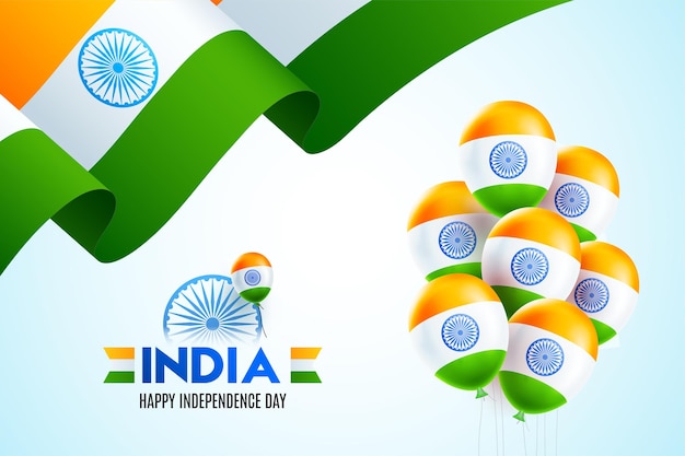 Premium Vector | 15th of august independence day of india with wavy ...