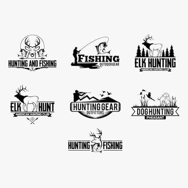 16 Hunting Badges And Logos Premium Vector