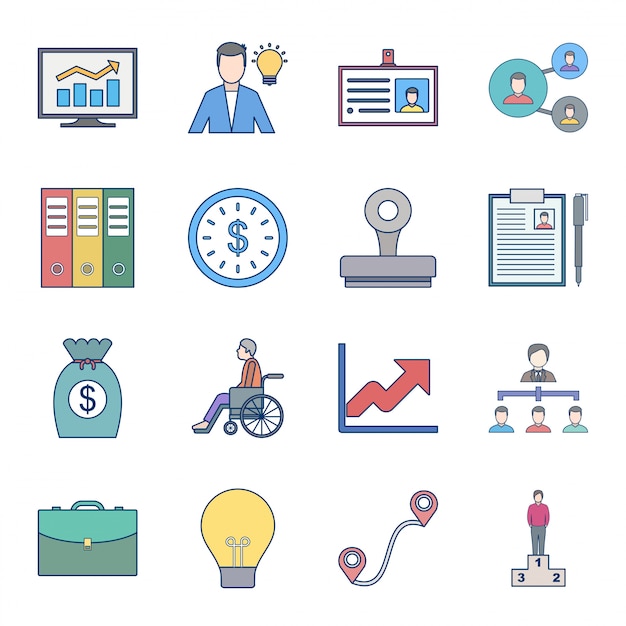 Download Premium Vector | 16 icon set of business for personal and commercial use
