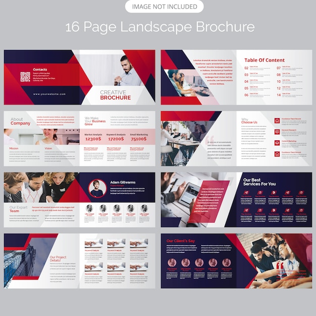16 Page Landscape Company Profile Brochure Template