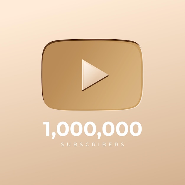 Premium Vector | 1m subscribers on youtube template for social media