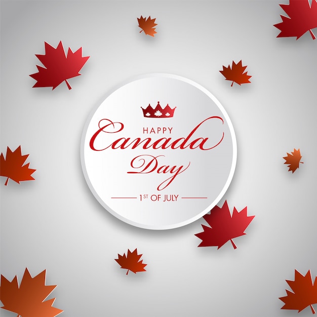 Download 1st of july, happy canada day font in circle frame with ...