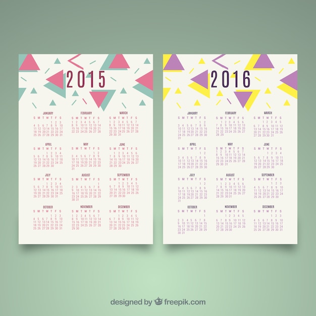 2015 2016 abstract decoration calendars