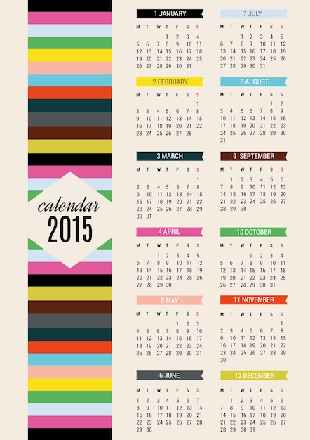 2021 colorful calendar Vector Free Download