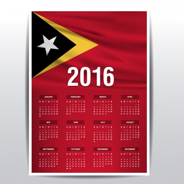 Free Vector 16 Calendar Of East Timor