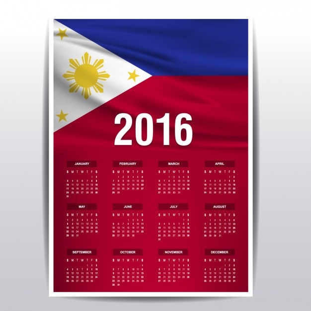 Free Vector 16 Calendar Of The Philippines Flag