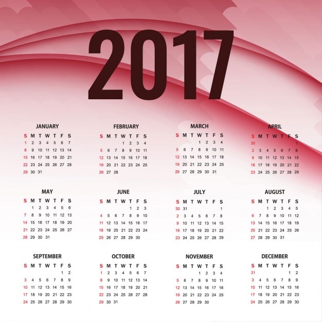 2017 abstract calendar Free Vector