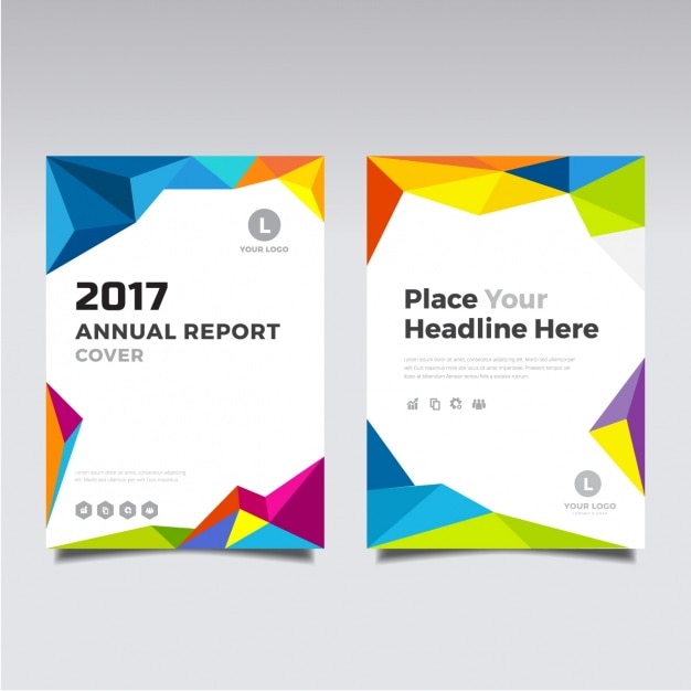 cover contoh makalah desain 2017 shapes Vector polygonal color brochure full with