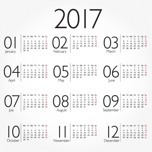 2017 Calendar Design Vector Free Download