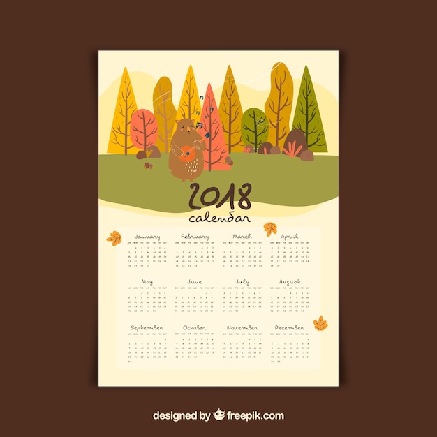Calendar Of Cute Landscape, Landscape Calendar 2017