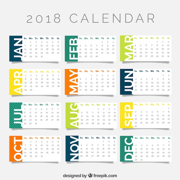 2018 and 2018 calendar template