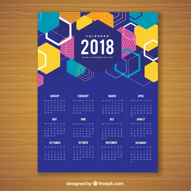 Download Free Vector | 2018 calendar