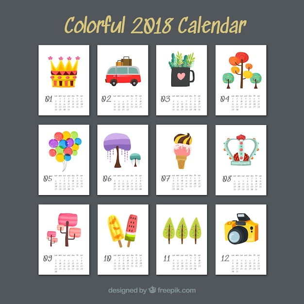 Download 2018 calendar Vector | Free Download