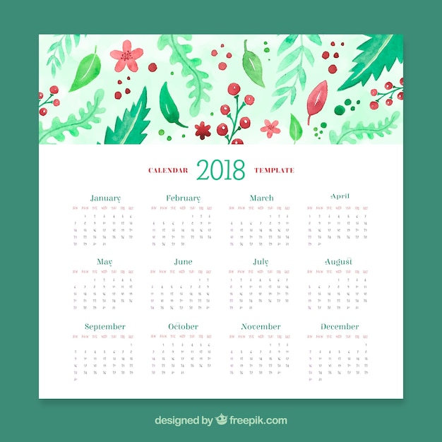 2018 calendar | Free Vector