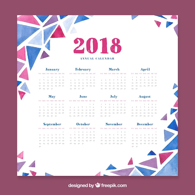 Download Free Vector | 2018 calendar