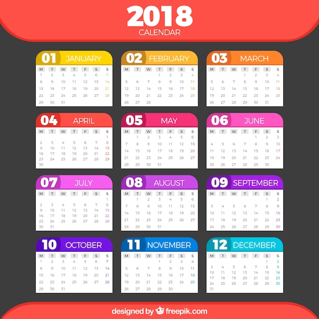 Download 2018 calendar Vector | Free Download