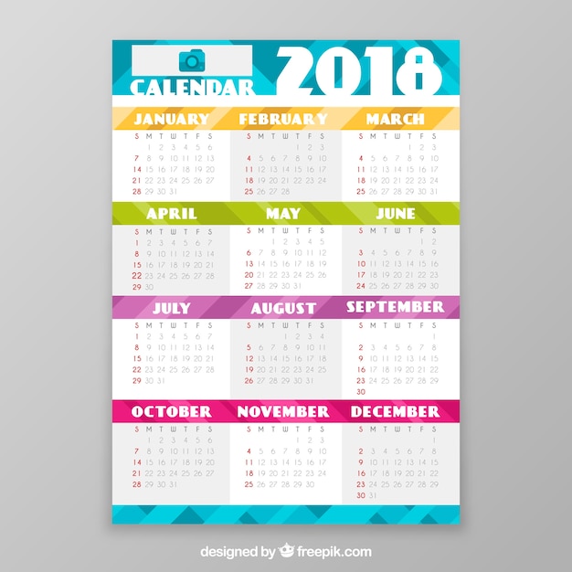 calendar 2018 vector free download