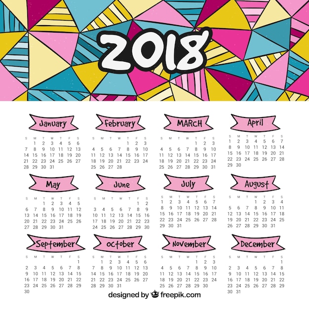 2018 calendar | Free Vector