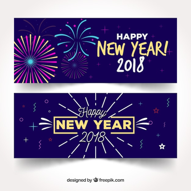 Free Vector | 2018 new year banners