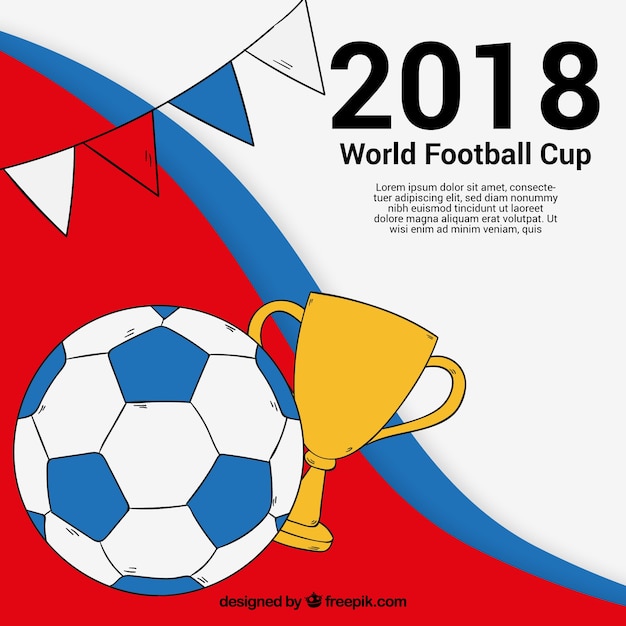 2018 world football cup background in hand
drawn style