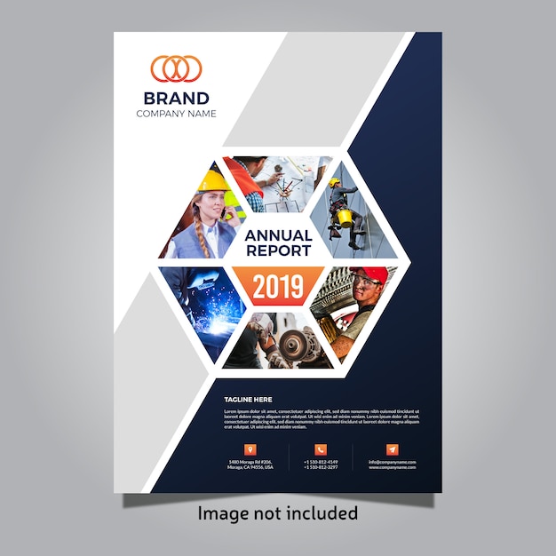 Premium Vector | 2019 business annual report cover template